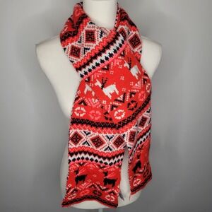 Old Navy Scarf Llama Fair Isle Nordic Winter Knit